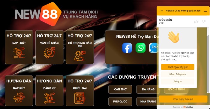 New88 sẵn sàng hỗ trợ người chơi bất cứ lúc nào 