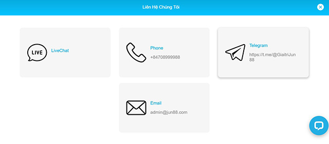 Người chơi có thể liên hệ với Jun88 qua rất nhiều các hình thức khác nhau