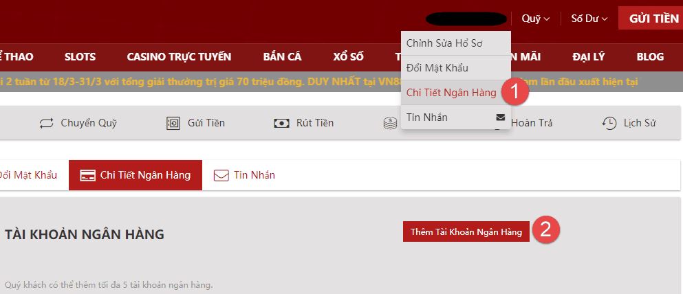 Nạp tiền vào VN88